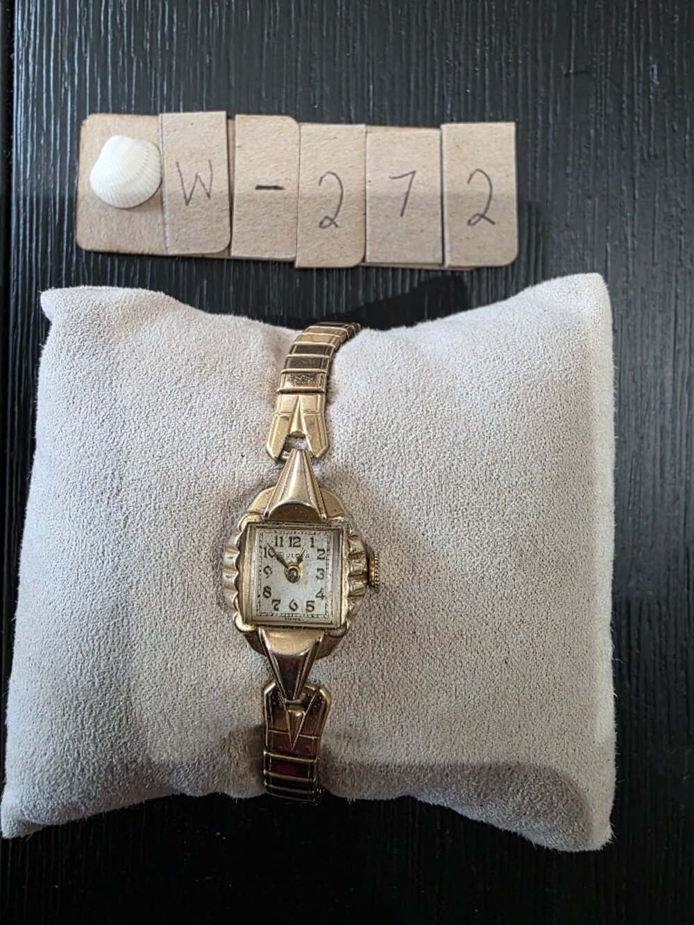 Item #W272 Ladies Bulova Vintage stretch band wind-up Watch